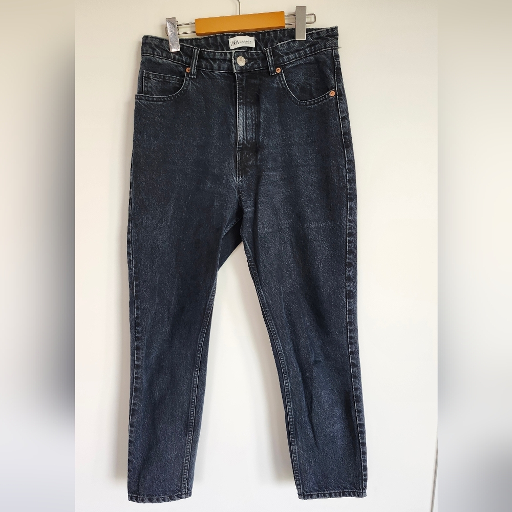 Zara Washed Indigo Mom Jeans